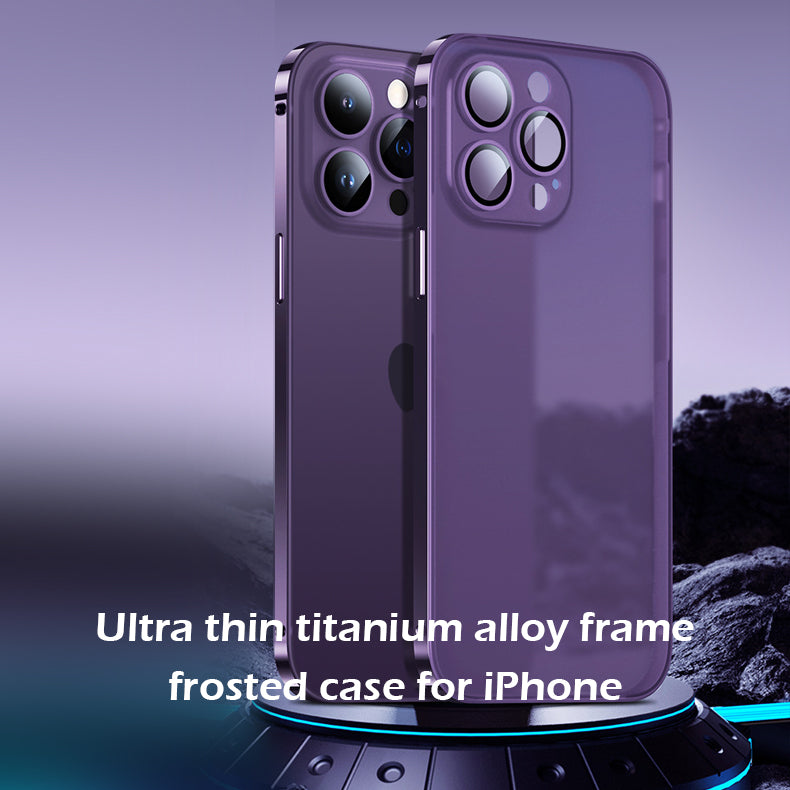 Ultra thin titanium alloy frame frosted case for iPhone