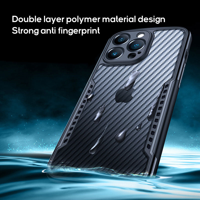 Air cushion carbon fiber textured case for iPhone