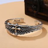 S925 sterling silver cross bracelet angel wing bracelet