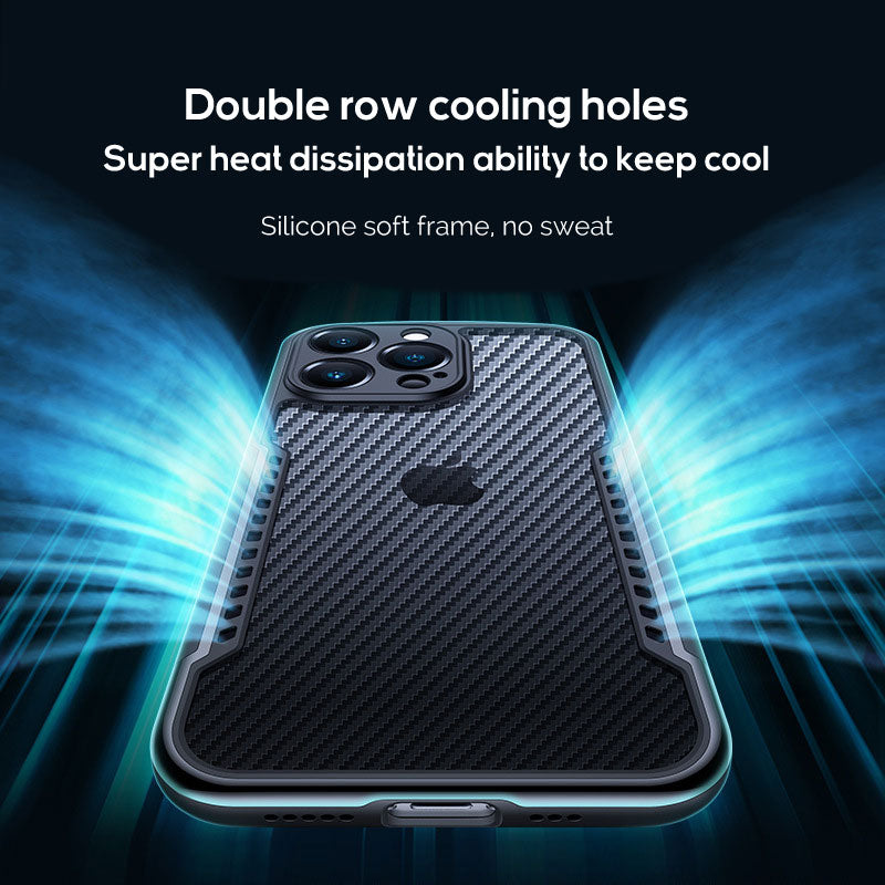 Air cushion carbon fiber textured case for iPhone