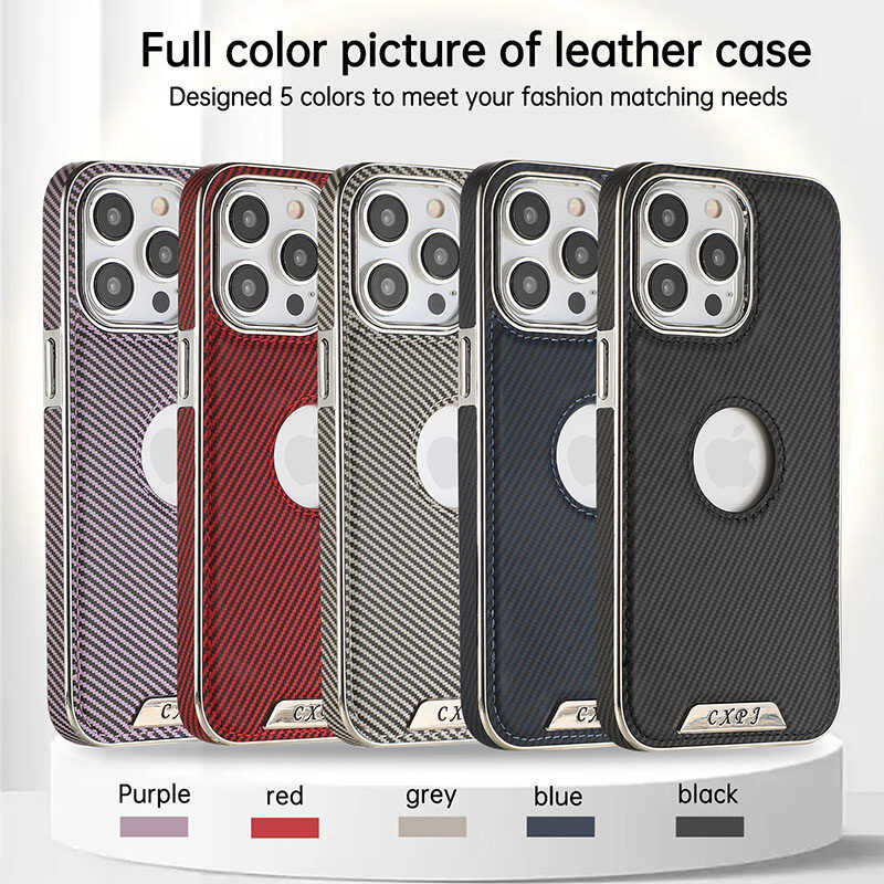 Kevlar carbon fiber electroplated magnetic adhesive tape  case for iPhone