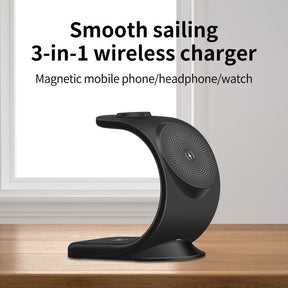 3-in-1 wireless charger Magnetic mobile phone/headphone/watch