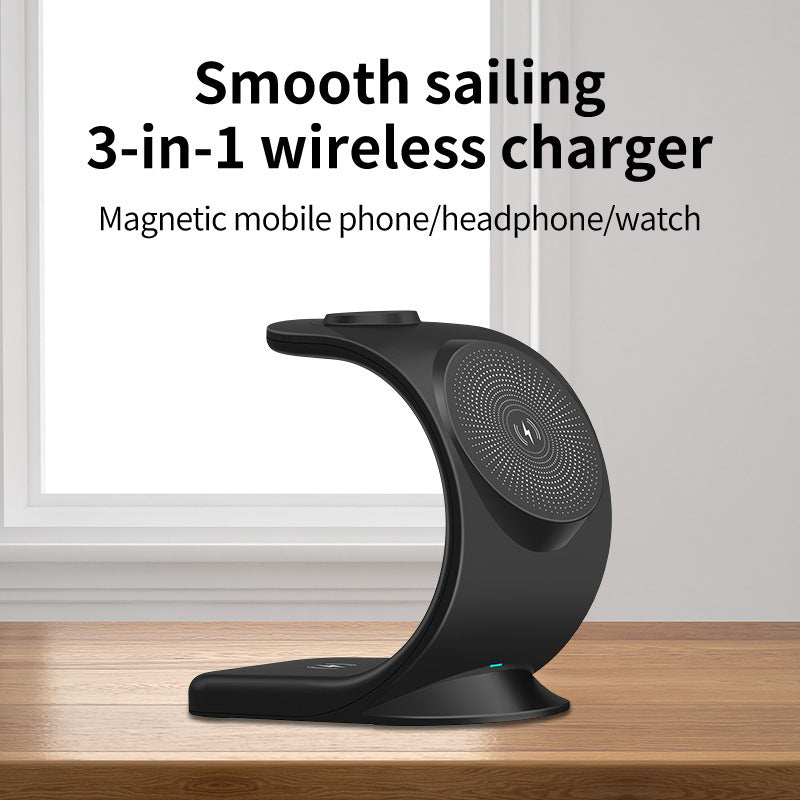 3-in-1 wireless charger Magnetic mobile phone/headphone/watch